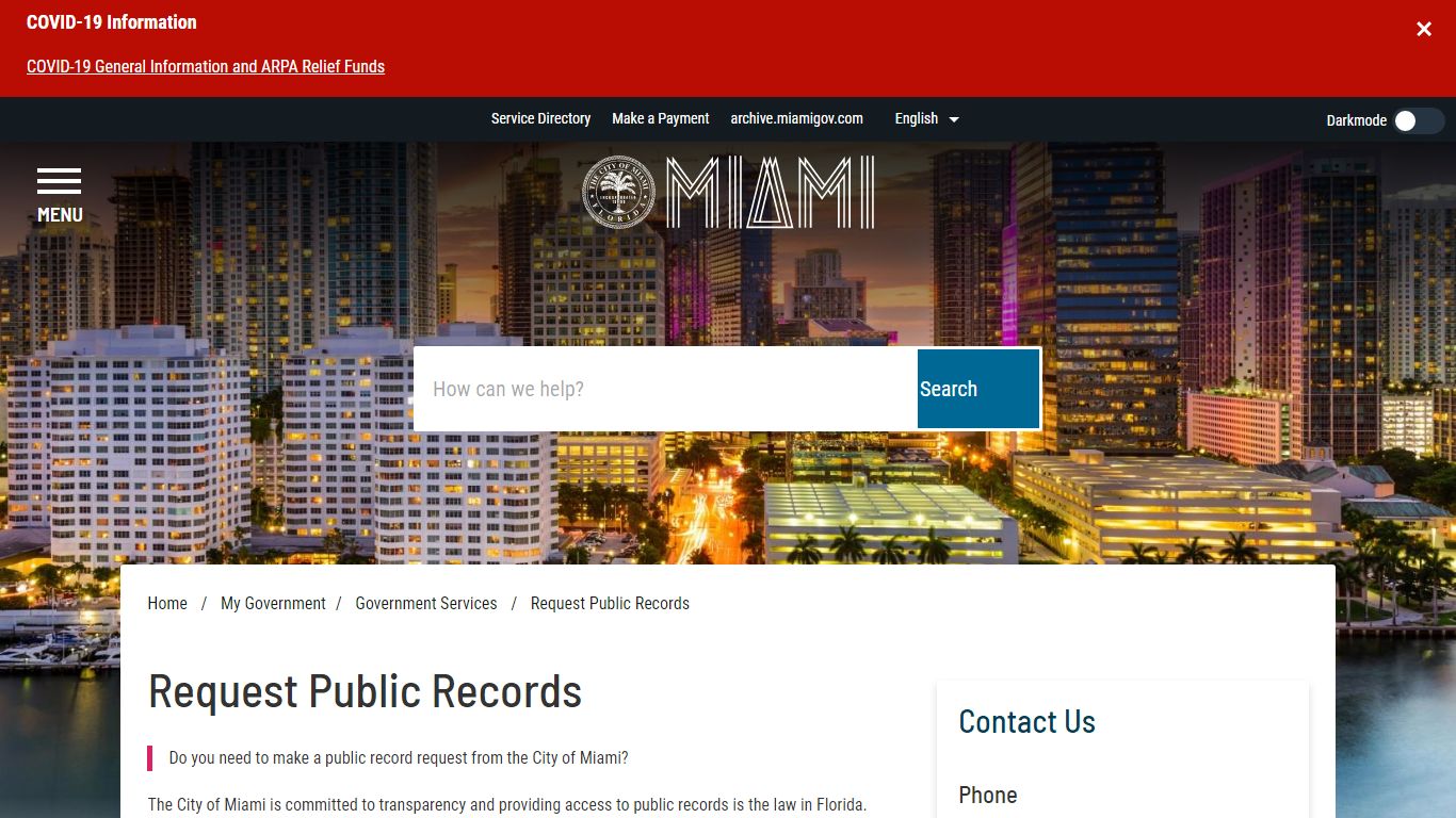 Request Public Records - Miami